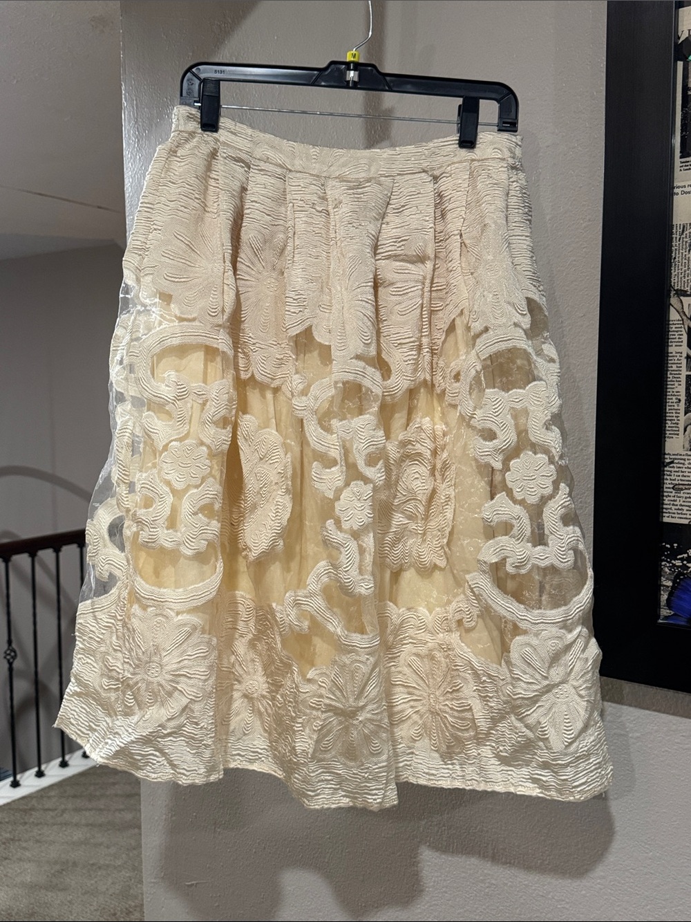 Jealous Tomato Cream Embroidered Circle Skirt